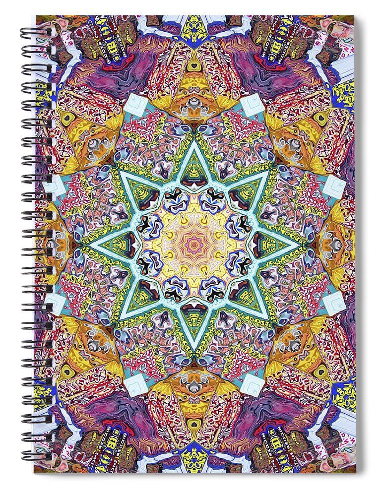 Mandala Spiral Notebook featuring the photograph Symmetrical Colors Abstract by Phil Perkins