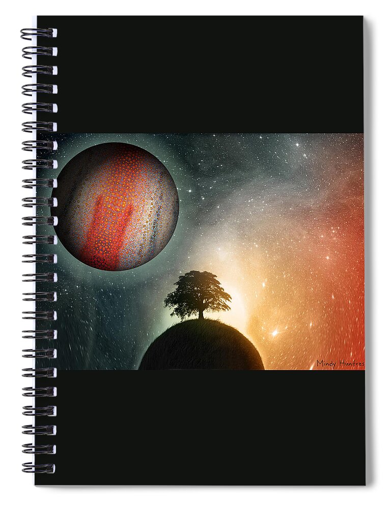 Synchronicity Spiral Notebook featuring the painting Synchronicity by Mindy Huntress