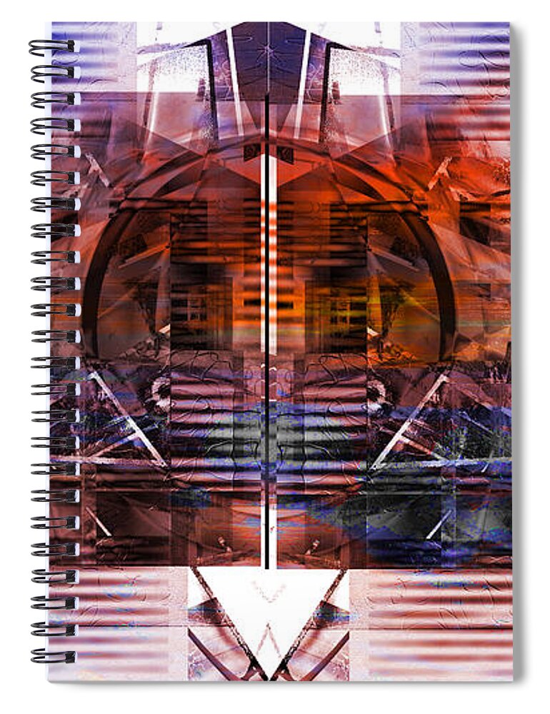 Abstract Spiral Notebook featuring the digital art Synchronize by Art Di