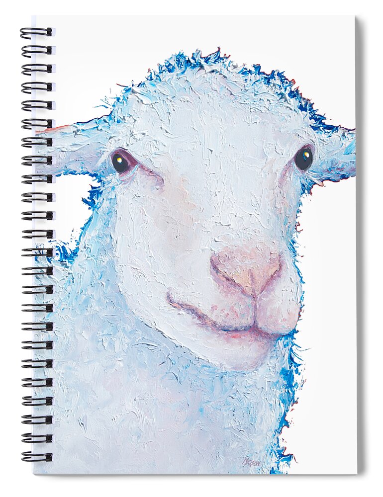 Sheep Spiral Notebook featuring the painting T-Shirt with sheep design by Jan Matson