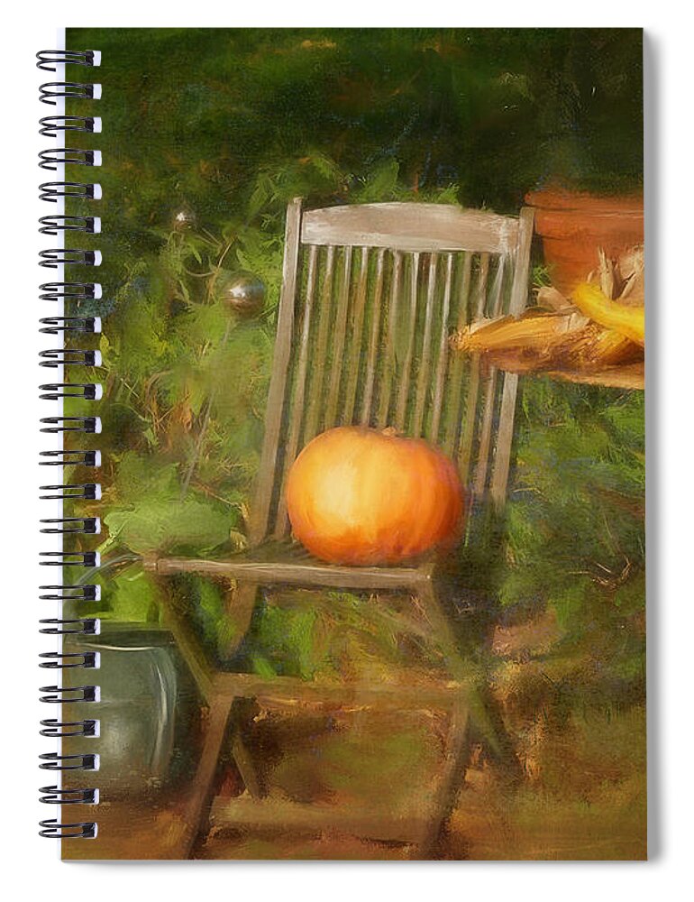 Fall Spiral Notebook featuring the painting Table for One by Colleen Taylor