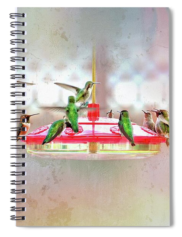 Hummingbirds Spiral Notebook featuring the photograph Table For Twelve in Pastels by Lynn Bauer