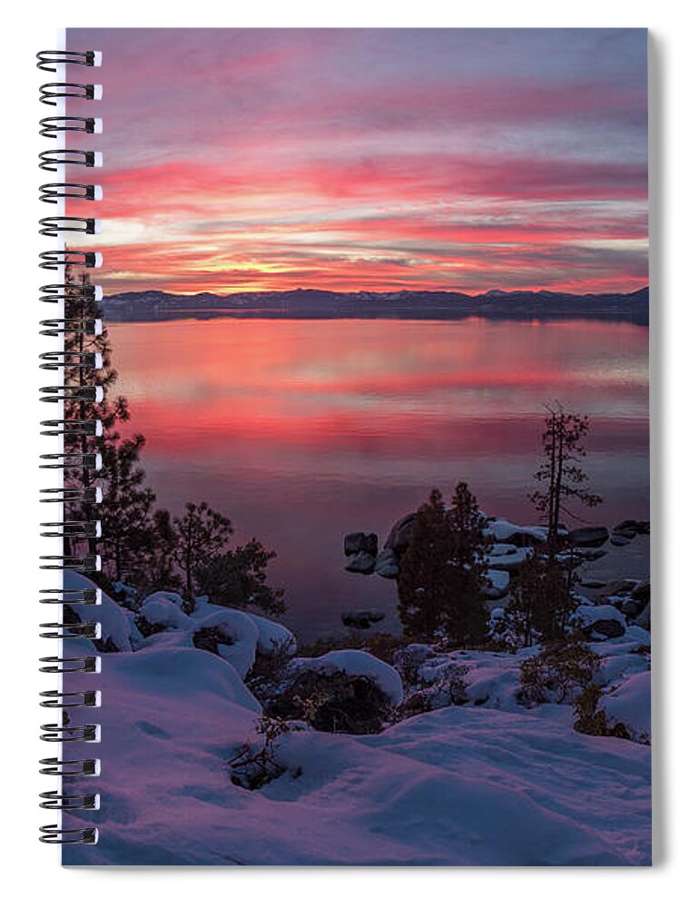 Lake Spiral Notebook featuring the photograph Tahhhhhoe sunset by Martin Gollery