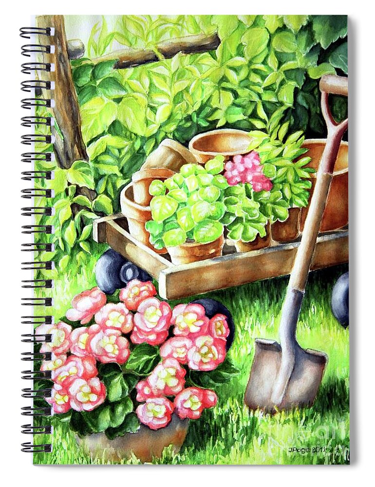 Garden Watercolor Spiral Notebook featuring the painting Garden works by Inese Poga