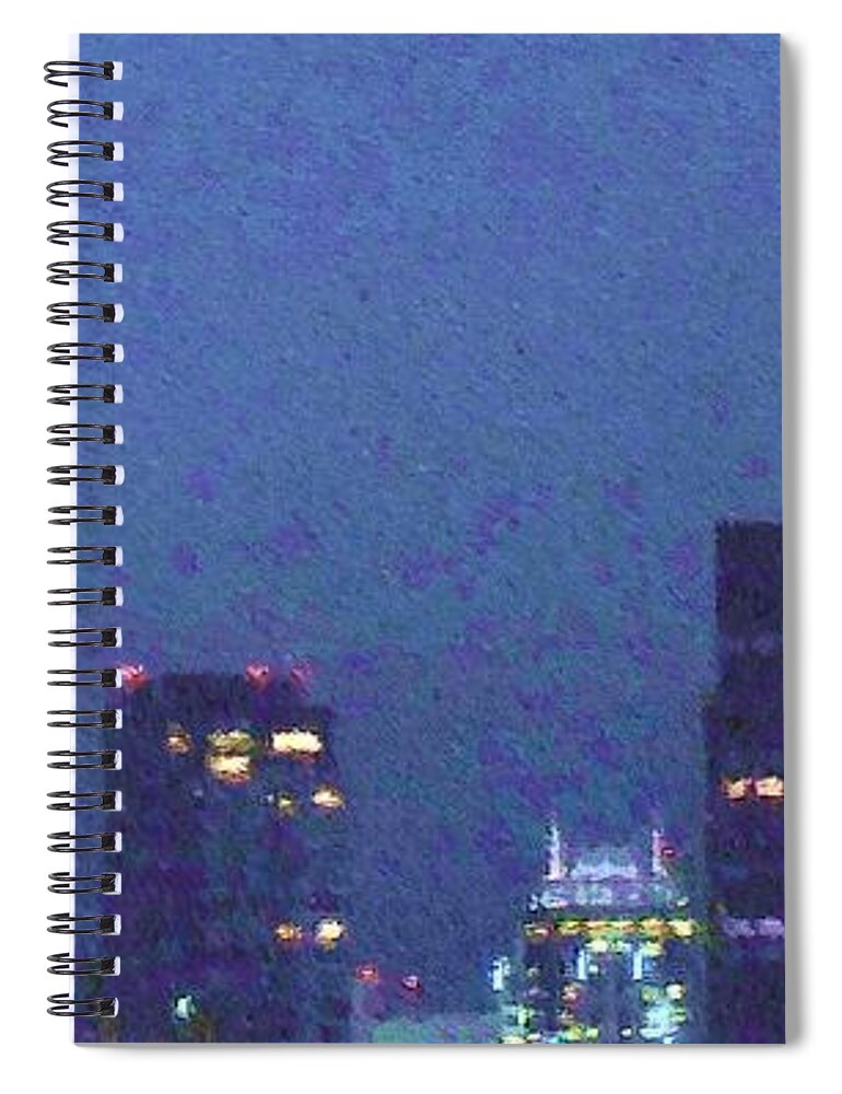 Statue Spiral Notebook featuring the digital art Takin' On Boston by Vincent Green
