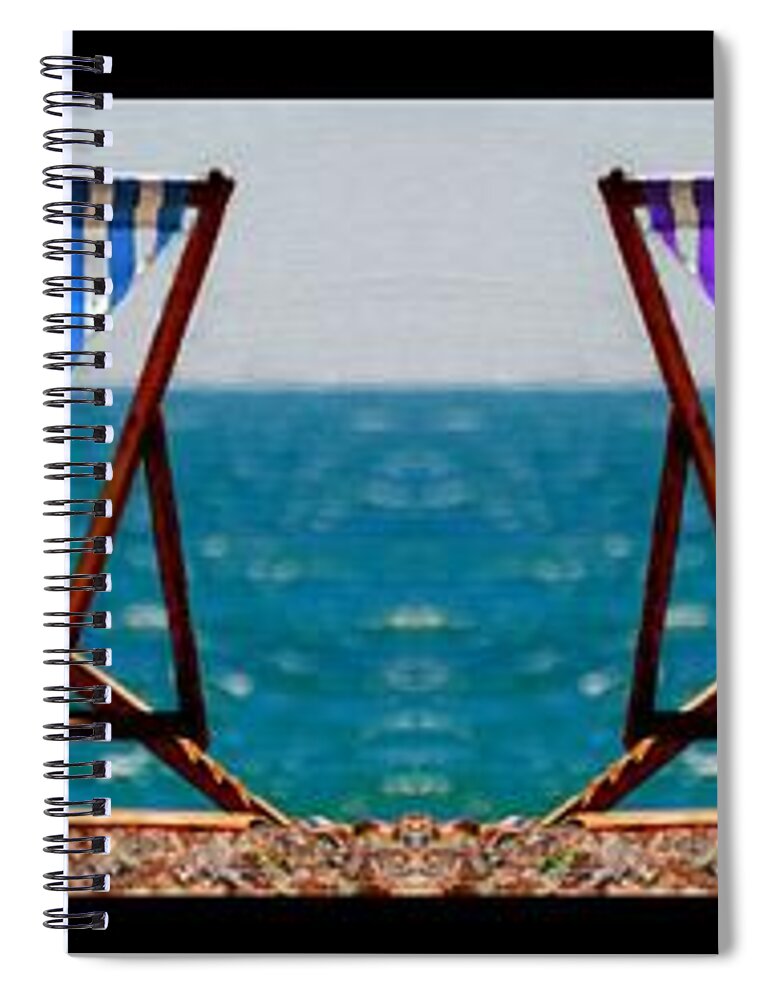 Ocean Spiral Notebook featuring the painting Taking a Dip by Bruce Nutting