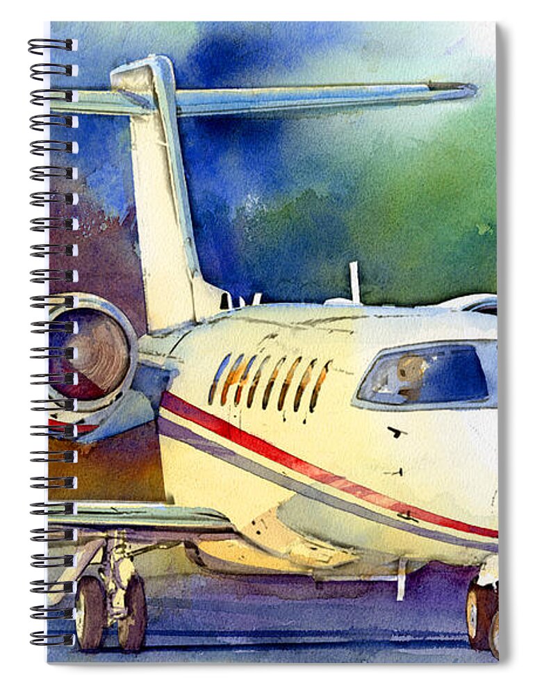 Bombardier Spiral Notebook featuring the painting Taking Flight by Andrew King
