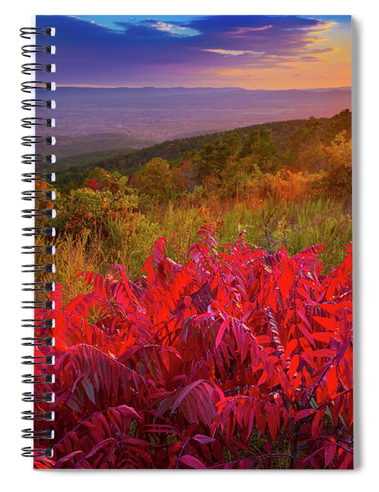 America Spiral Notebook featuring the photograph Talimena Evening by Inge Johnsson