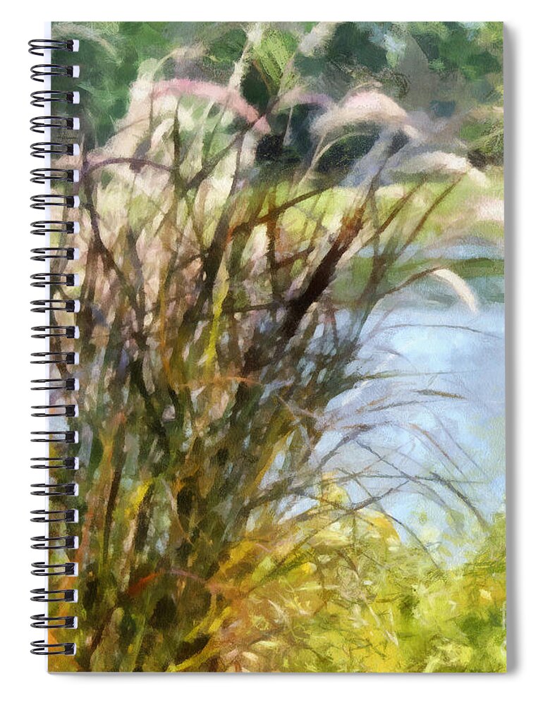 Tall Spiral Notebook featuring the photograph Tall Grasses by Paulette B Wright