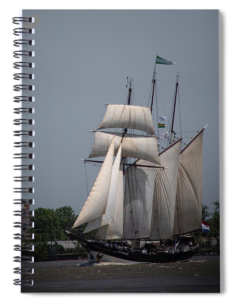 Tall Ships 2018 Spiral Notebook featuring the photograph Tall Ships to NOLA by Jeff Kurtz