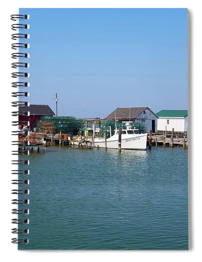 Fishing Huts Spiral Notebook featuring the photograph Tangier Island Chesapeake Bay Virginia by Louise Heusinkveld
