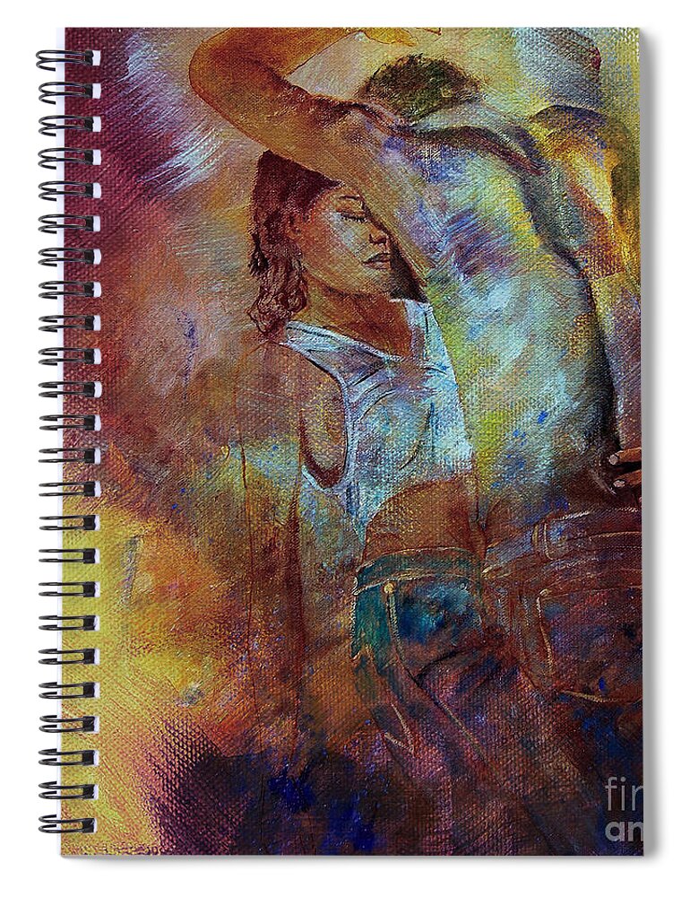 Dance Spiral Notebook featuring the painting Tango Couple Dance VBY7 by Gull G