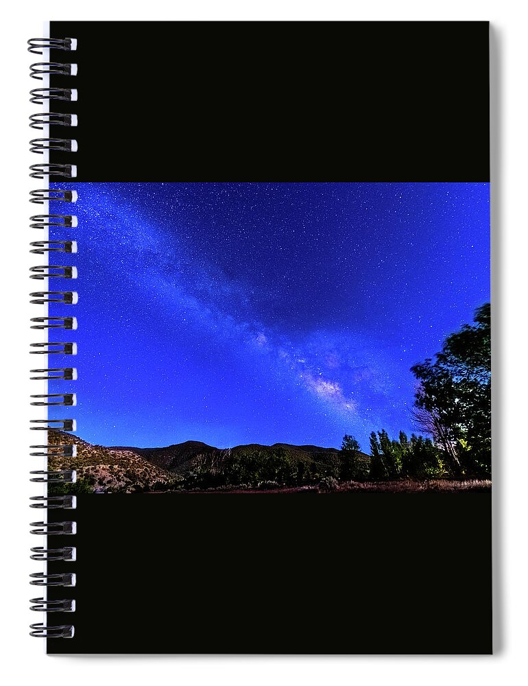 New Mexico Spiral Notebook featuring the photograph Taos Milky Way by Paul LeSage
