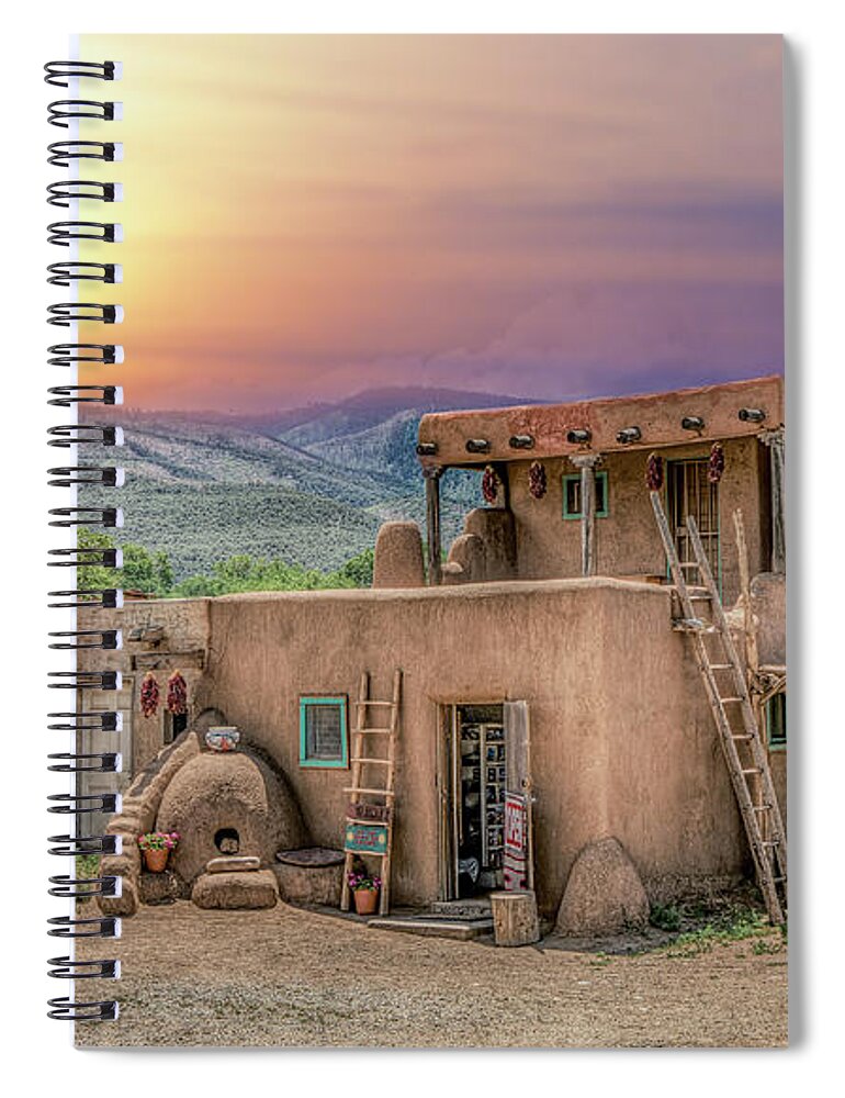 Taos Pueblo Spiral Notebook featuring the photograph Taos Pueblo by Anna Rumiantseva