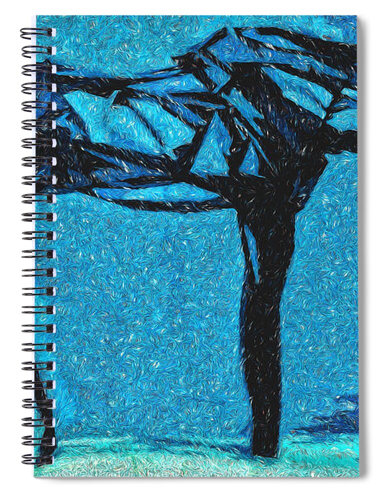 Horse Spiral Notebook featuring the digital art Taos Winter by Terry Fiala