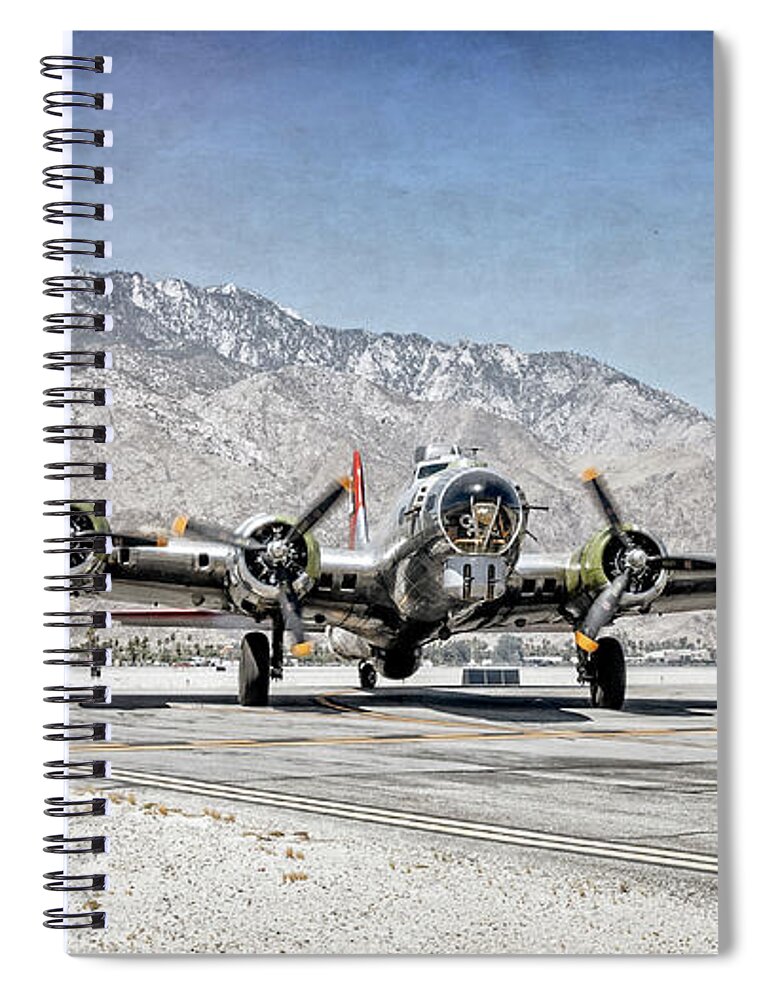 B-17 Flying Fortress Madras Maiden Spiral Notebook featuring the photograph B-17 Bomber Madras Maiden #1 by Sandra Selle Rodriguez