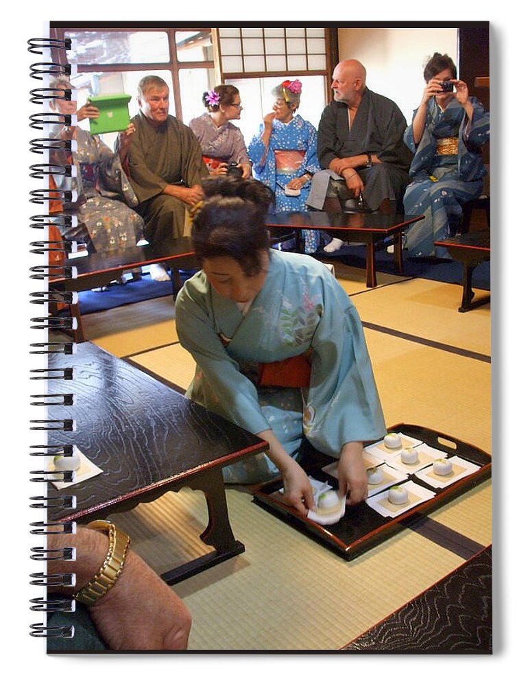 Kyoto Spiral Notebook featuring the photograph Tea Ceromony Kyoto Japan by Mackenzie Moulton
