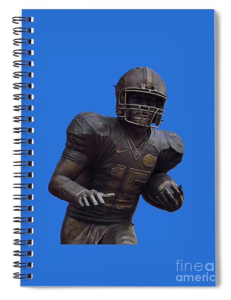 Tebow Spiral Notebook featuring the photograph Tebow Transparent For Customization by D Hackett