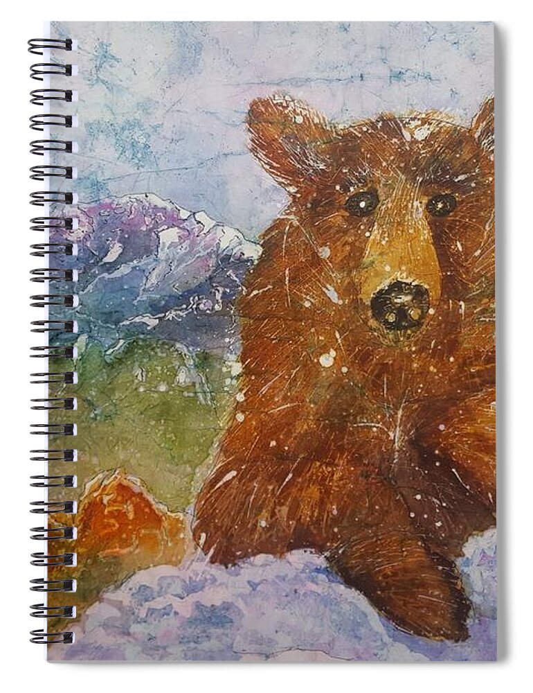 Garden Of The Gods Spiral Notebook featuring the painting Teddy wakes up in the most desireable city in the nation by Carol Losinski Naylor