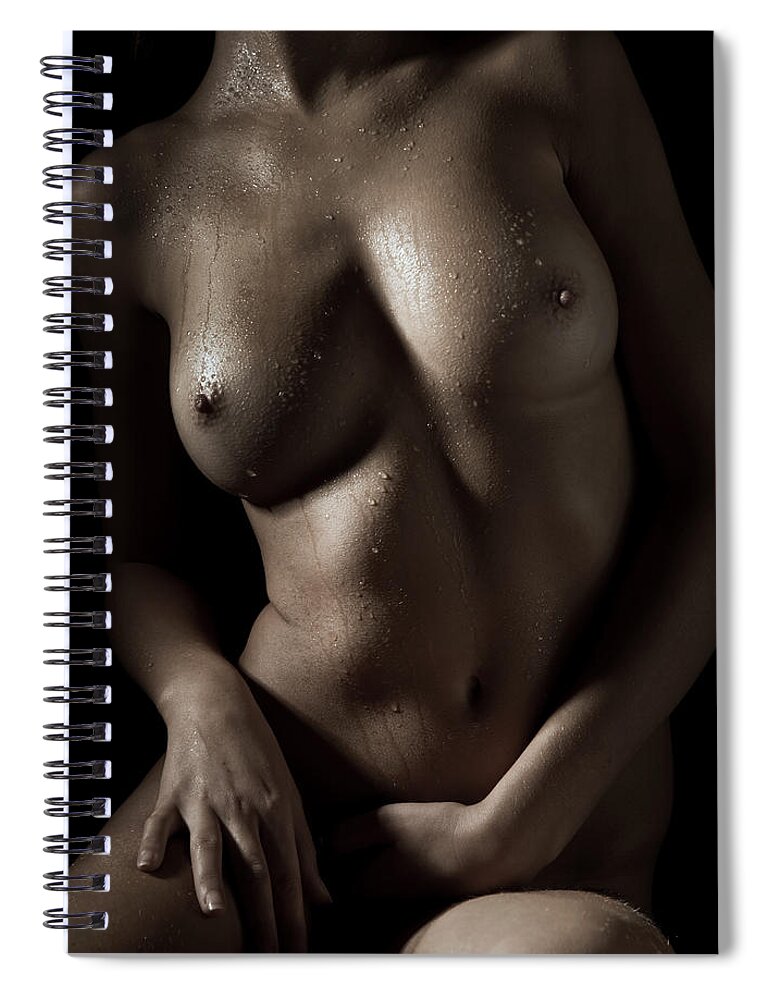 Nude Spiral Notebook featuring the photograph Temptation by Vitaly Vakhrushev