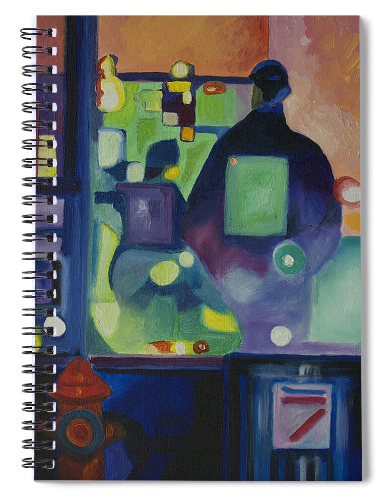 Abstract Spiral Notebook featuring the painting Ten Minutes by Patricia Arroyo
