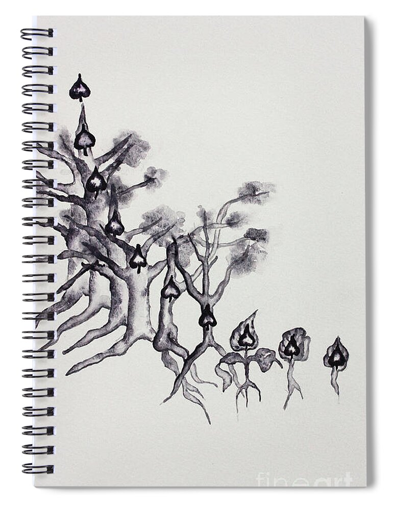 Ten Of Spades Spiral Notebook featuring the painting Ten of Spades by Srishti Wilhelm