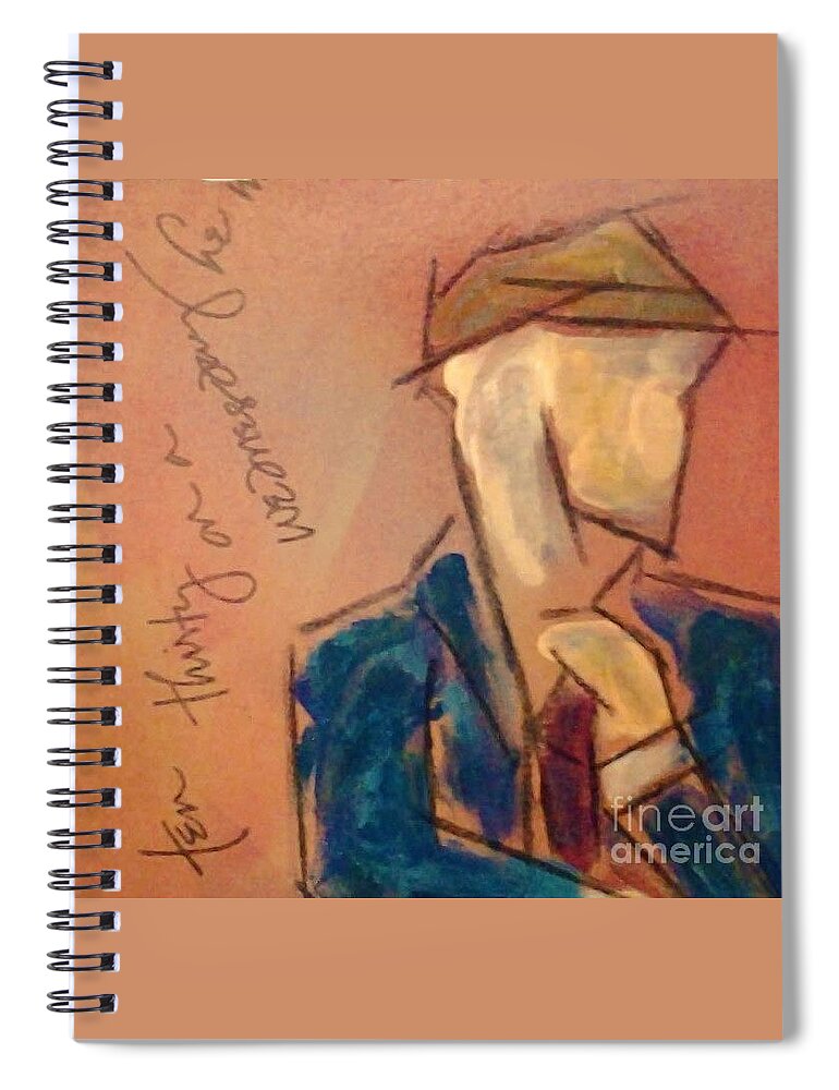 Man Spiral Notebook featuring the painting Ten Thirty on a Wednesday He Was by Hew Wilson