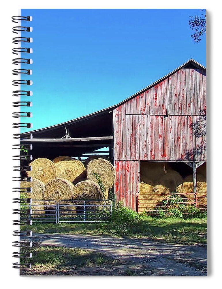 Hdr Photography Spiral Notebook featuring the photograph Tennessee Hay Barn by Richard Gregurich