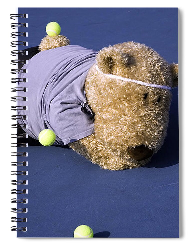 Tennis Spiral Notebook featuring the photograph Tennis Player Face Down by Karen Foley