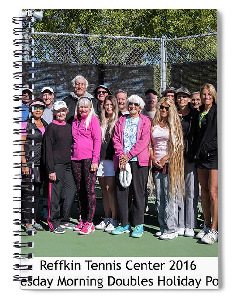  Spiral Notebook featuring the photograph Tennis Potluck Group shot by Dan McManus