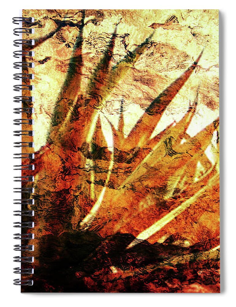 Agave Paintings Spiral Notebook featuring the digital art T E Q U I L A  . F I E L D by J U A N - O A X A C A