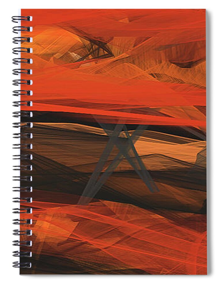 Orange Spiral Notebook featuring the painting Terracotta Orange Modern Abstract Art by Lourry Legarde