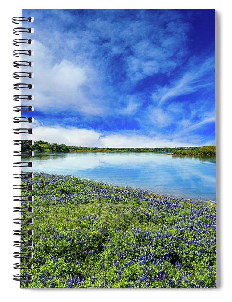Austin Spiral Notebook featuring the photograph Texas Bluebonnets by Raul Rodriguez