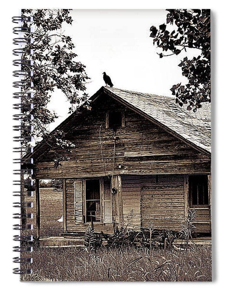 Texas Spiral Notebook featuring the photograph Chris Andruskiewicz - Texas Forgotten - Buzzard Farmhouse II Texas Forgotten - Buzzard Farmhouse I by Chris Andruskiewicz
