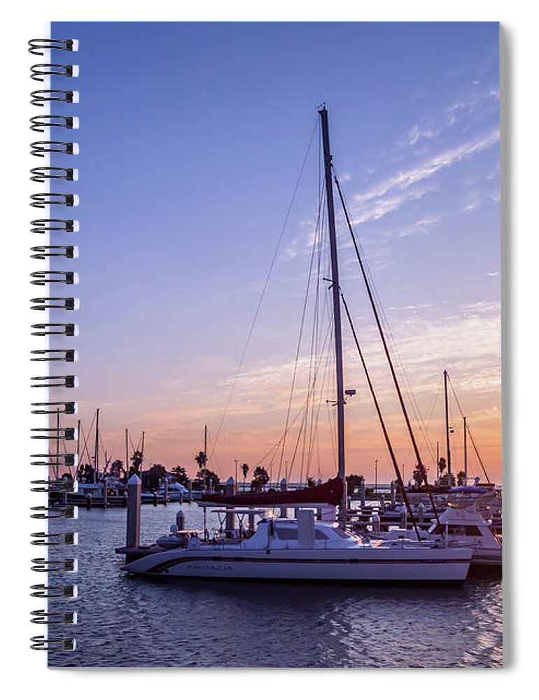 Marina Spiral Notebook featuring the photograph Texas Coast at Sunrise by Leticia Latocki