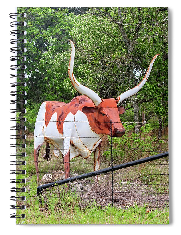 Art Block Collections Spiral Notebook featuring the photograph Texas Longhorn by Art Block Collections