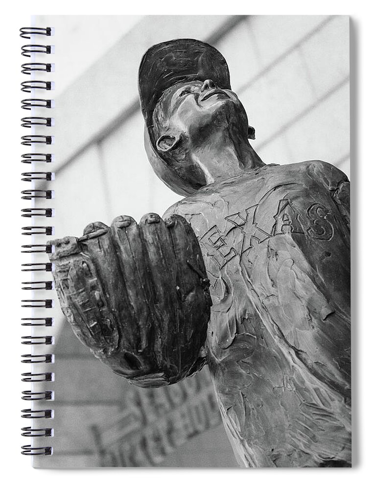 Texas Rangers Spiral Notebook featuring the photograph Texas Rangers Little Boy Statue by Robert Bellomy
