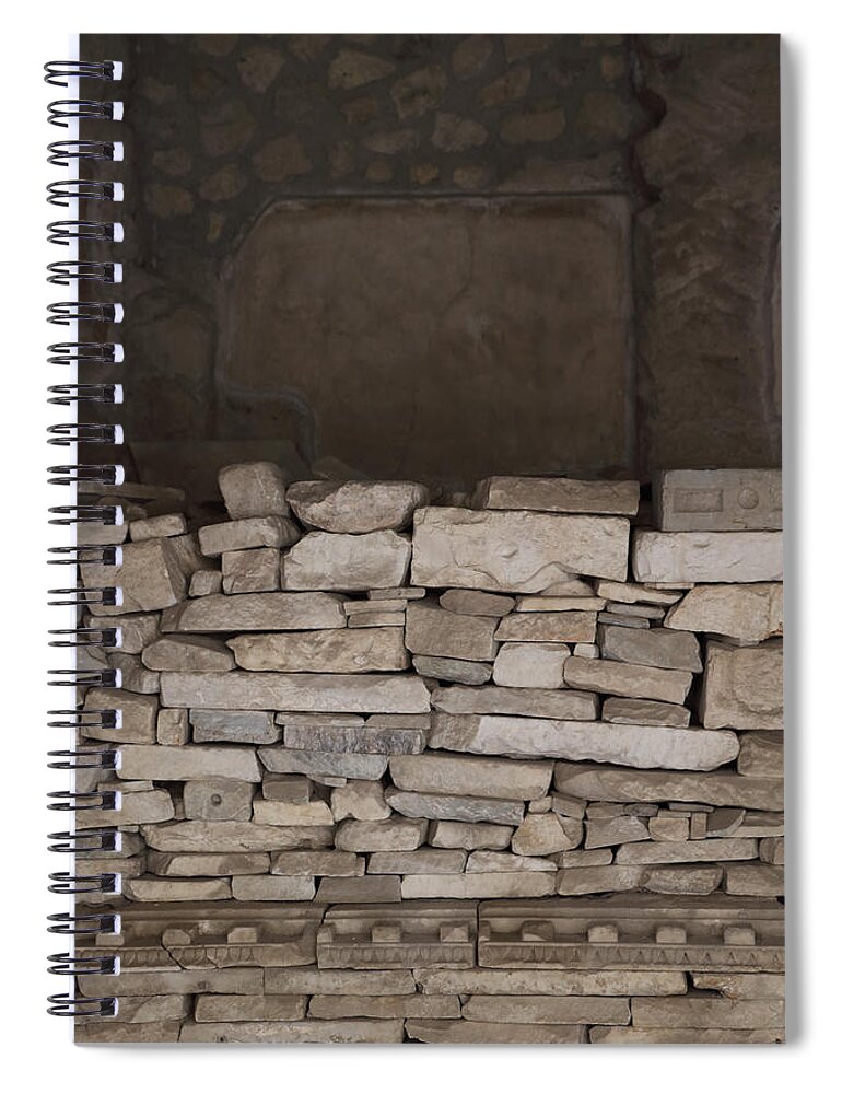 Stone Spiral Notebook featuring the photograph Textural Antiquities Herculaneum Five by Laura Davis