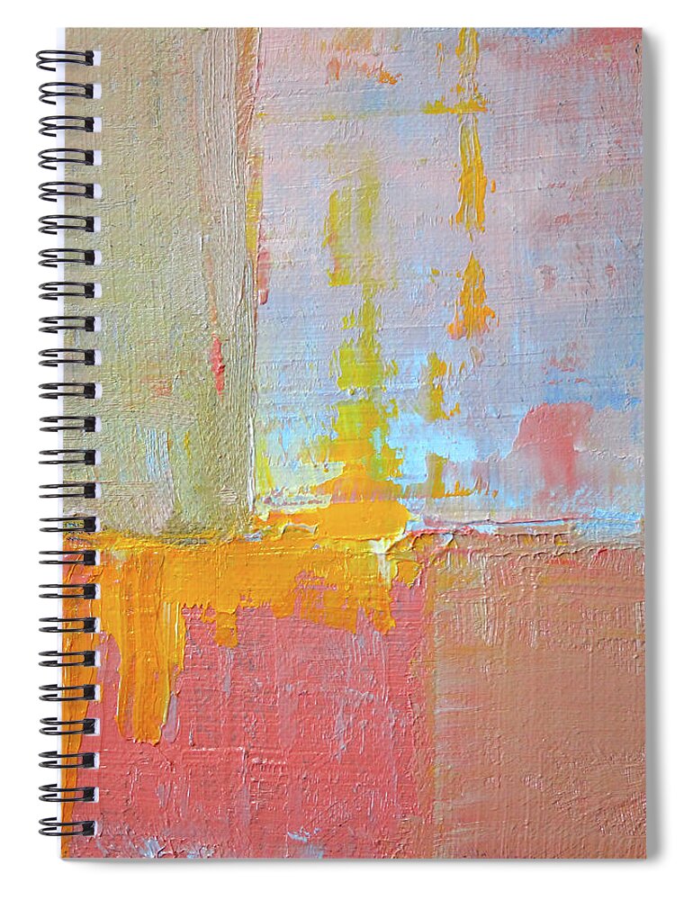 Abstract Landscape Spiral Notebook featuring the painting Textured Square No. 3 by Nancy Merkle