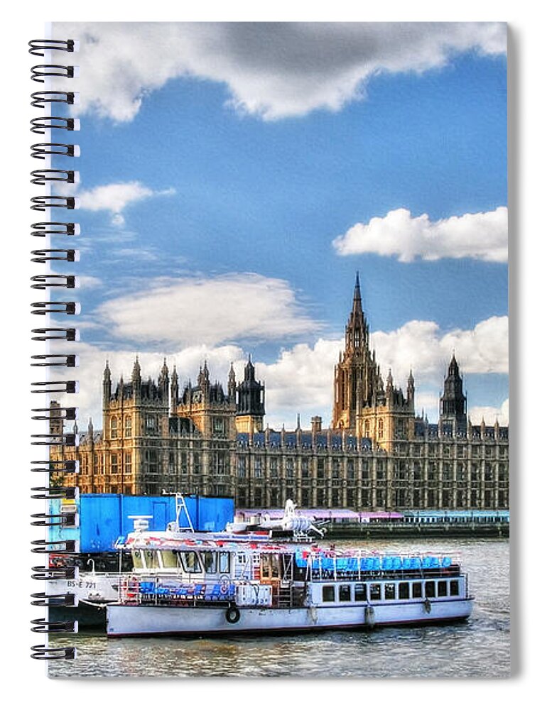 Thames River In London Spiral Notebook featuring the photograph Thames River In London by Mel Steinhauer