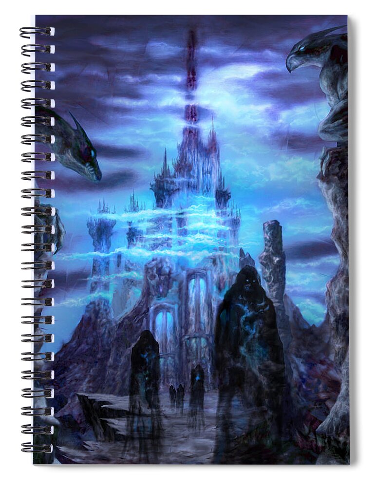 Tolkien Spiral Notebook featuring the mixed media Thangorodrim by Curtiss Shaffer