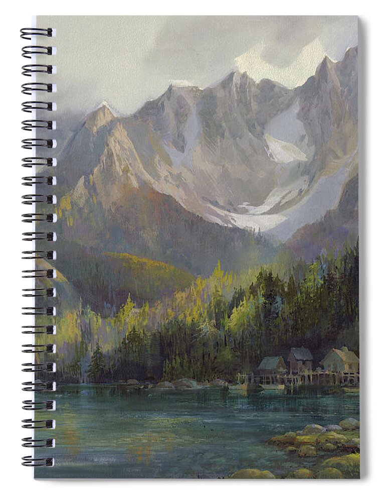 Michael Humphries Spiral Notebook featuring the painting That Glorious LIght by Michael Humphries