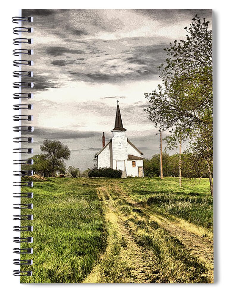 Church Spiral Notebook featuring the photograph That old dirt road to salvation by Jeff Swan