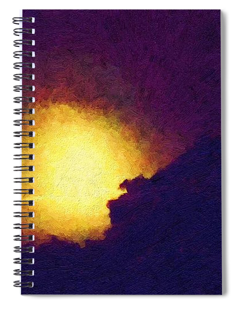 Skyscape Spiral Notebook featuring the painting That September Moon by RC DeWinter