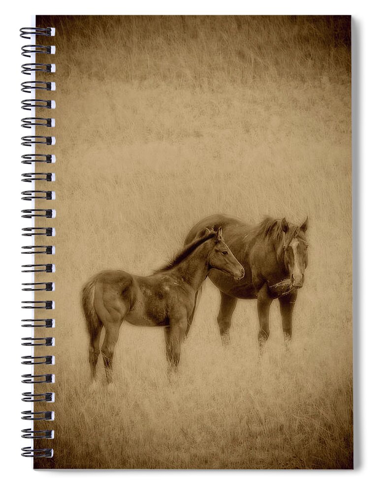 Sepia Spiral Notebook featuring the photograph That Wild Thing Called Beautiful by Amanda Smith
