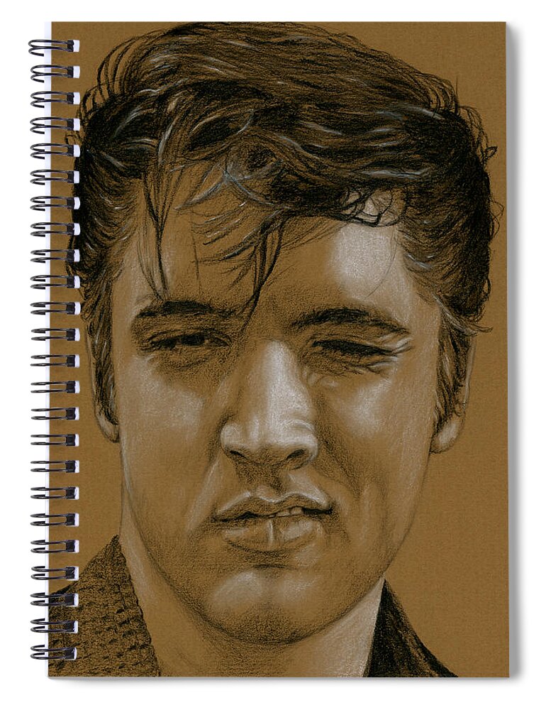Elvis Spiral Notebook featuring the drawing That's all right by Rob De Vries