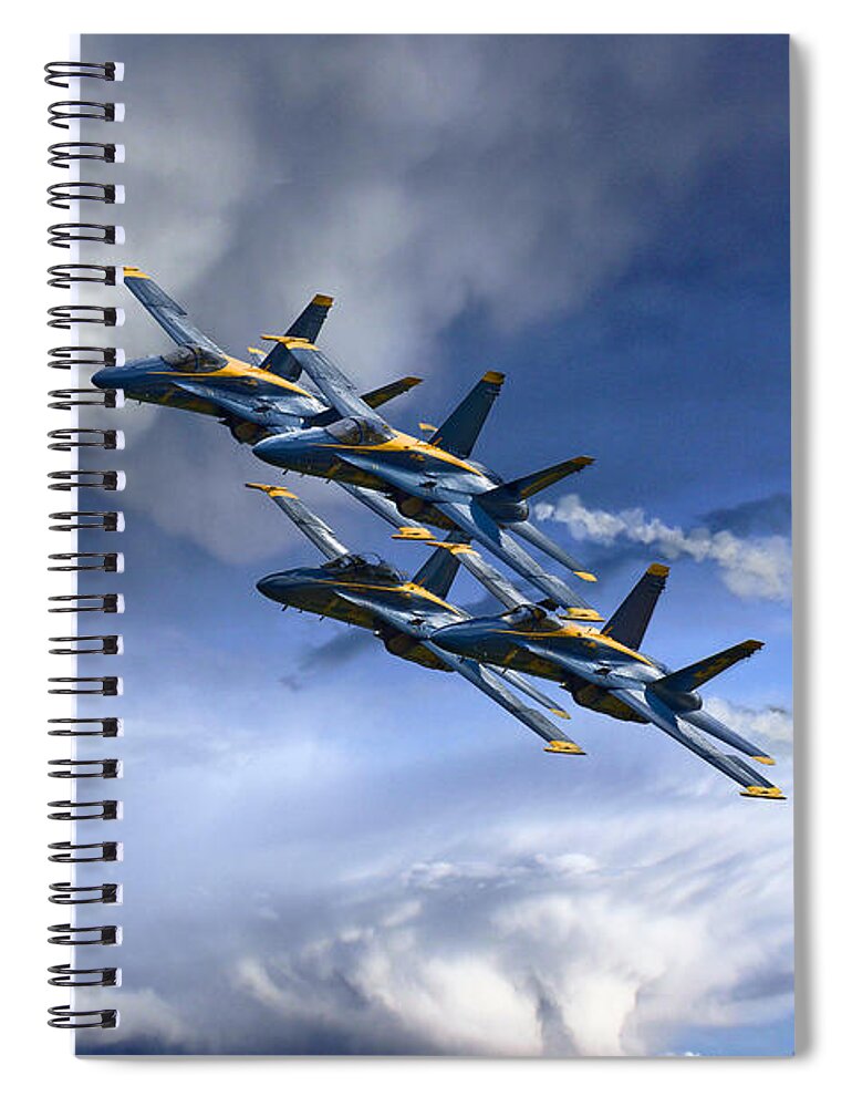 Blue Angels Spiral Notebook featuring the digital art The Angels by Airpower Art