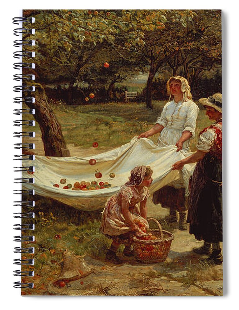 The Spiral Notebook featuring the painting The Apple Gatherers by Frederick Morgan