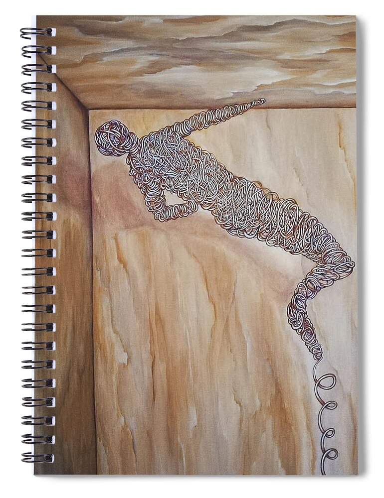 Goolge Images Spiral Notebook featuring the painting The Attempts of Escape by Fei A