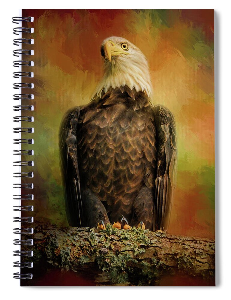 Jai Johnson Spiral Notebook featuring the photograph The Bald Eagle In Autumn by Jai Johnson